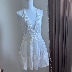 Free People White Halter Dress Medium